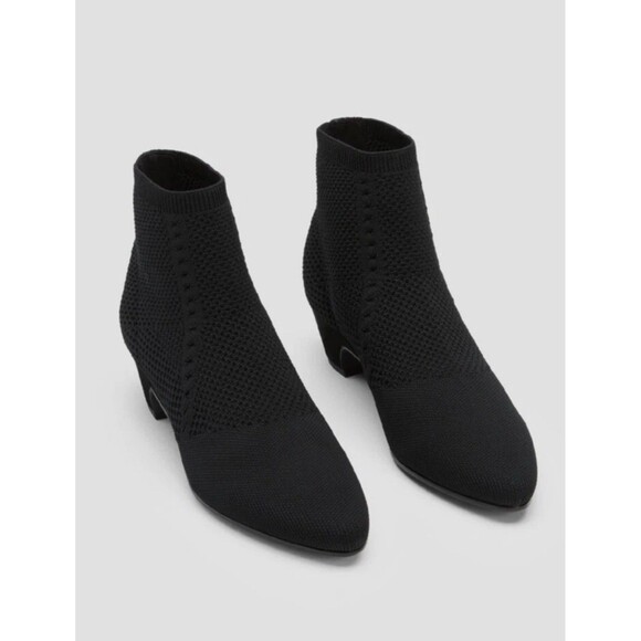 Eileen Fisher Women's Purl Stretch Knit Booties Boot Ankle Black 10 Excellent - Picture 1 of 6